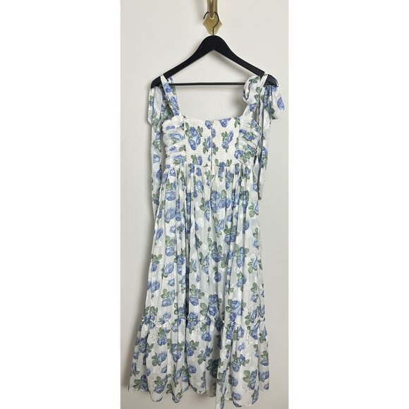 PETAL & PUP Floret Bow Strap Midi Sundress in Blue Size Large - Picture 7 of 10